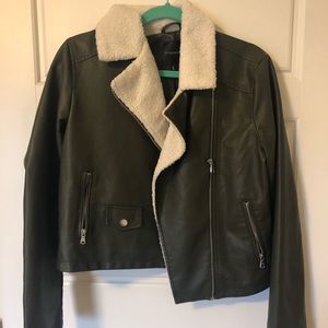 dynamite green leather jacket
